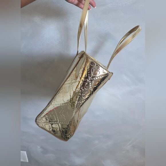 Kate Spade Quinn Beale Street Gold Metallic Embossed Tote 10x12x3.5 - Picture 12 of 13